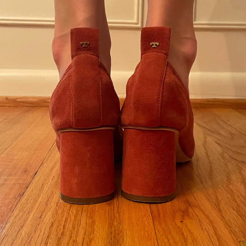TORY BURCH red suede heels